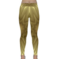 Background Pattern Golden Yellow Classic Yoga Leggings by Semog4