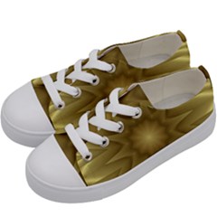 Background Pattern Golden Yellow Kids  Low Top Canvas Sneakers by Semog4