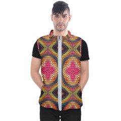 Kaleidoscope Art Pattern Ornament Men s Puffer Vest by Semog4