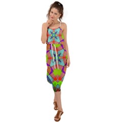 Farbenpracht Kaleidoscope Pattern Waist Tie Cover Up Chiffon Dress by Semog4