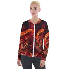 Background Fractal Abstract Velvet Zip Up Jacket by Semog4