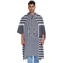 Construction Background Geometric Men s Hooded Rain Ponchos by Semog4