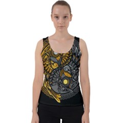 Yin Yang Owl Doodle Ornament Illustration Velvet Tank Top by Semog4