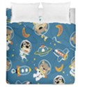 Seamless Pattern Funny Astronaut Outer Space Transportation Duvet Cover Double Side (Queen Size) View1