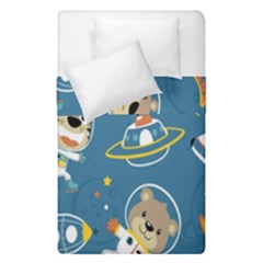 Seamless Pattern Funny Astronaut Outer Space Transportation Duvet Cover Double Side (single Size) by Semog4