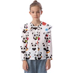 Giant Panda Bear Cuteness Kids  Peter Pan Collar Blouse by Salman4z