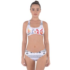 Bulgarian Folk Art Folk Art Criss Cross Bikini Set by Salman4z