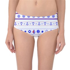 Marine Nautical Clip Art Mid-waist Bikini Bottoms by Salman4z