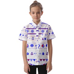 Marine Nautical Clip Art Kids  Short Sleeve Shirt by Salman4z