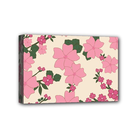 Floral Vintage Flowers Mini Canvas 6  X 4  (stretched) by Dutashop