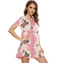 Floral Vintage Flowers Tiered Short Sleeve Babydoll Dress View2