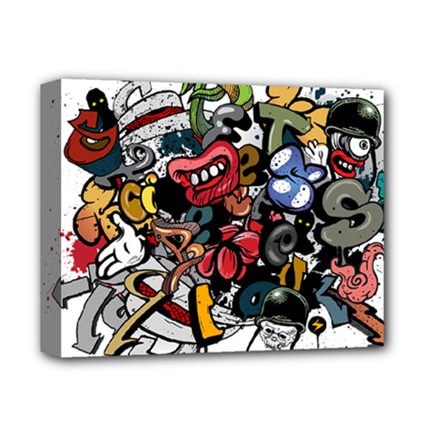 Mural Graffiti Paint Deluxe Canvas 14  X 11  (stretched) by Salman4z