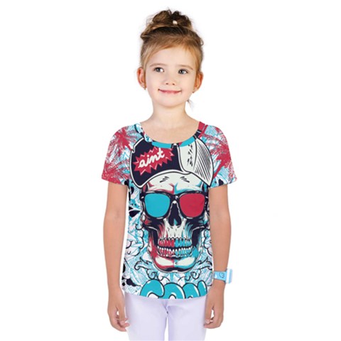 That Cool Graffiti Skull Kids  One Piece Tee by Salman4z