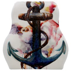 Anchor Watercolor Painting Tattoo Art Anchors And Birds Car Seat Velour Cushion  by Salman4z