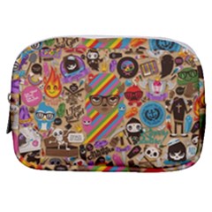 Multicolored Doodle Art Wallpaper Make Up Pouch (small) by Salman4z