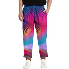 Colorful 3d Waves Creative Wave Waves Wavy Background Texture Men s Elastic Waist Pants by Salman4z