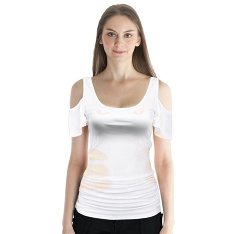 Boxing Cat Butterfly Sleeve Cutout Tee  by JayEdden