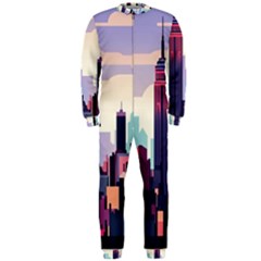 New York Skyline Cityscape Nyc New York City Landmark Onepiece Jumpsuit (men)