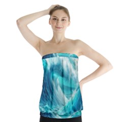 Tsunami Waves Ocean Sea Nautical Nature Water Tidal Strapless Top by Jancukart