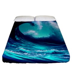 Tsunami Tidal Wave Ocean Waves Sea Nature Water Fitted Sheet (california King Size) by Jancukart