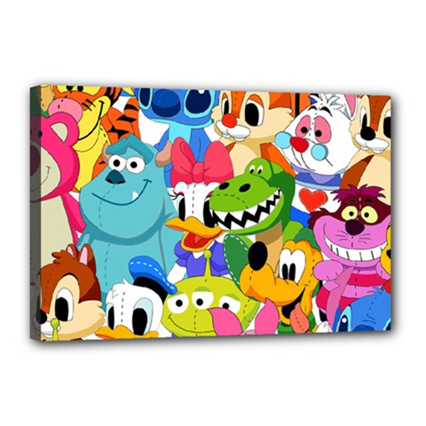 Illustration Cartoon Character Animal Cute Canvas 18  X 12  (stretched) by Sudheng