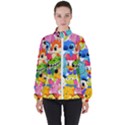 Illustration Cartoon Character Animal Cute Women s High Neck Windbreaker View1