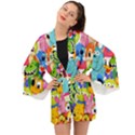 Illustration Cartoon Character Animal Cute Long Sleeve Kimono View1