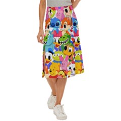 Illustration Cartoon Character Animal Cute Midi Panel Skirt by Sudheng