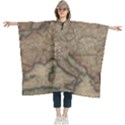 Vintage Europe Map Women s Hooded Rain Ponchos View1