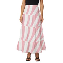 Pink Zebra Vibes Animal Print  Tiered Ruffle Maxi Skirt by ConteMonfrey