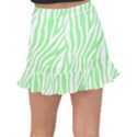 Green Zebra Vibes Animal Print  Fishtail Mini Chiffon Skirt View2