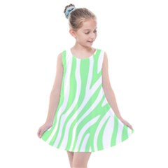 Green Zebra Vibes Animal Print  Kids  Summer Dress by ConteMonfrey