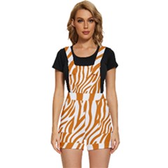 Orange Zebra Vibes Animal Print   Short Overalls by ConteMonfrey