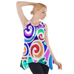 Crazy Pop Art - Doodle Circles   Side Drop Tank Tunic by ConteMonfrey