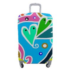 Crazy Pop Art - Doodle Hearts   Luggage Cover (small) by ConteMonfrey