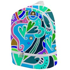 Crazy Pop Art - Doodle Hearts   Zip Bottom Backpack by ConteMonfrey