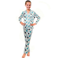 Nails Kid s Satin Long Sleeve Pajamas Set by SychEva