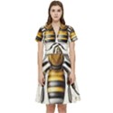 Bee Beekeeping Short Sleeve Waist Detail Dress View1