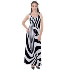 Animal Cute Pattern Art Zebra Sleeveless Velour Maxi Dress by Amaryn4rt