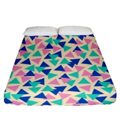 Pop Triangles Fitted Sheet (queen Size) by ConteMonfrey