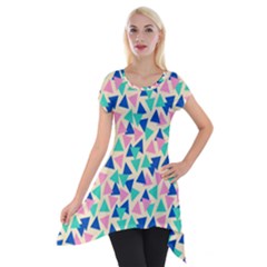 Pop Triangles Short Sleeve Side Drop Tunic by ConteMonfrey