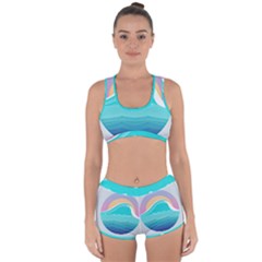 Tsunami Tidal Wave Wave Minimalist Ocean Sea Racerback Boyleg Bikini Set by Wegoenart