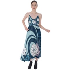 Flowers Pattern Floral Ocean Abstract Digital Art Tie Back Maxi Dress by Wegoenart