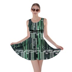 Printed Circuit Board Circuits Skater Dress by Celenk