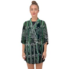 Printed Circuit Board Circuits Half Sleeve Chiffon Kimono by Celenk