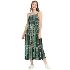 Printed Circuit Board Circuits Boho Sleeveless Summer Dress by Celenk