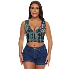 Printed Circuit Board Circuits Women s Sleeveless Wrap Top by Celenk