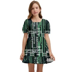 Printed Circuit Board Circuits Kids  Short Sleeve Dolly Dress by Celenk