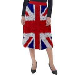 Union Jack Flag National Country Classic Velour Midi Skirt  by Celenk