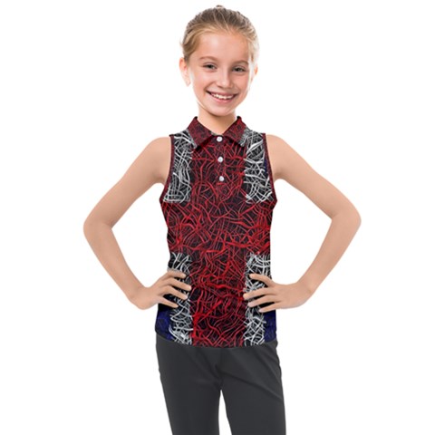Union Jack Flag Uk Patriotic Kids  Sleeveless Polo Tee by Celenk